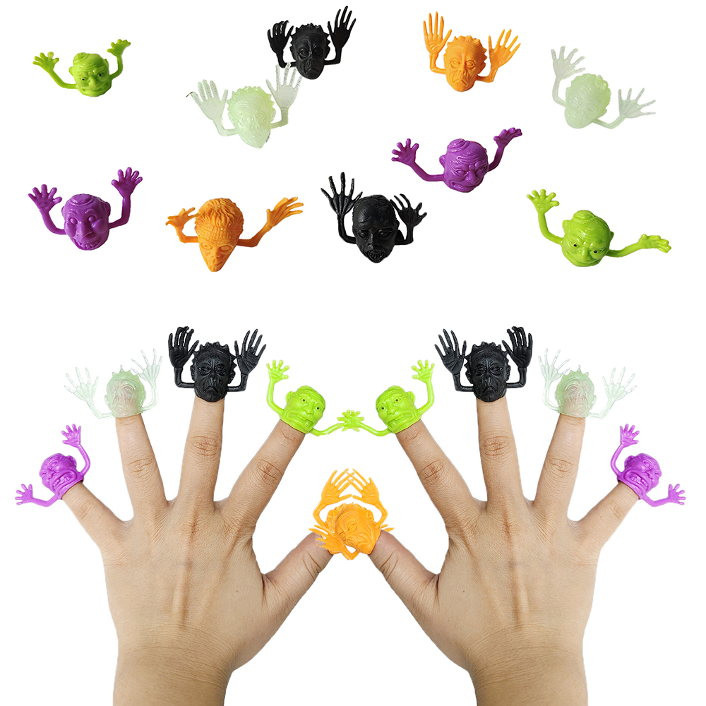Kids Zombie Toys - 10Pcs Halloween Plastic Horror Head Finger